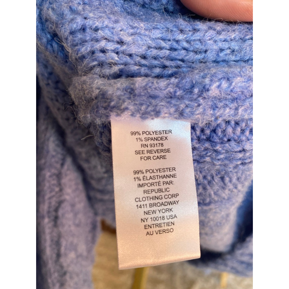 Industry Blue Cable Knit Turtleneck Cropped Sweater Buttery Soft Luxe Clean Girl - Picture 6 of 7